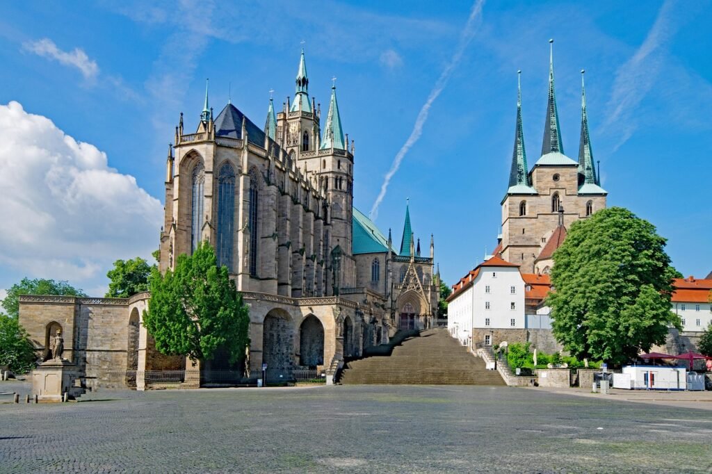 erfurt cathedral, erfurt, thuringia, germany, historic center, places of interest, building, story, europe, architecture, dom, faith, religion, church, landmark, erfurt, erfurt, erfurt, erfurt, erfurt