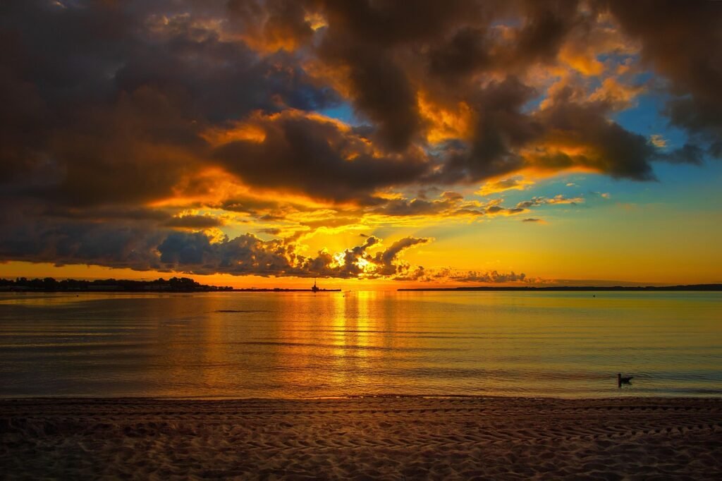 Wohnmobilstellplatz Eckernförde Sonnenuntergang