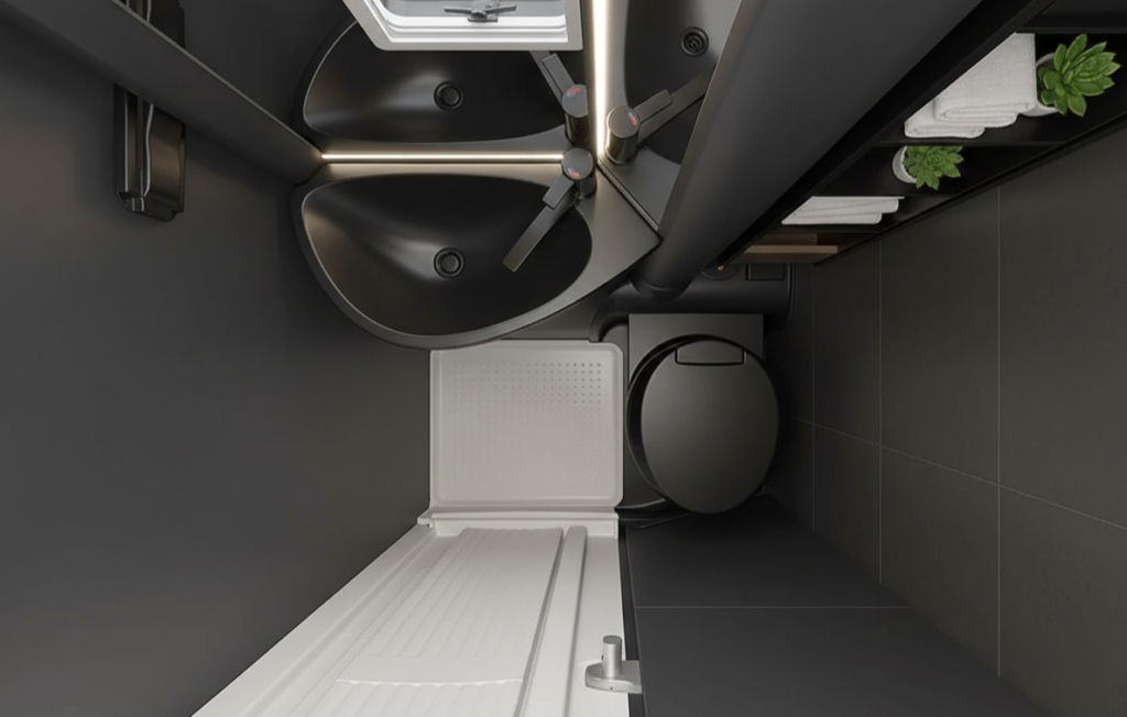 Variobad (z. B. mit Schwenk- oder Klappwaschbecken)